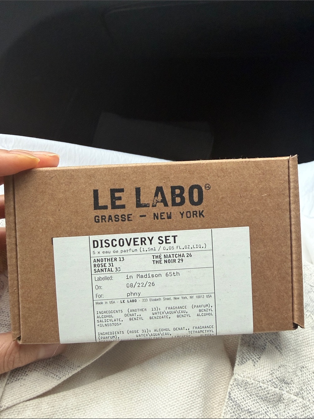 Le Labo discovery set box (perfume)